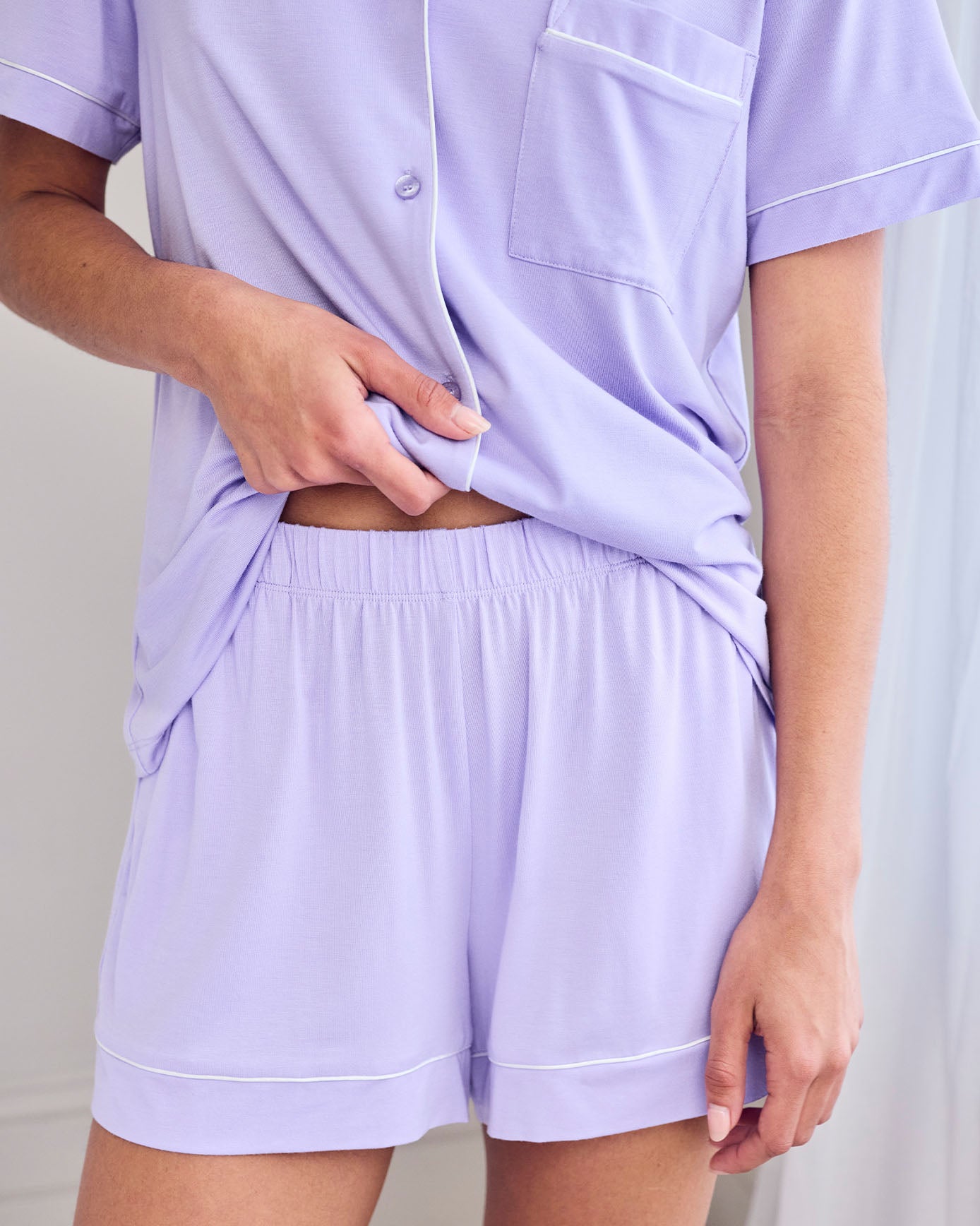 TENCELª Modal Short Button Up Pyjama Set - Lilac