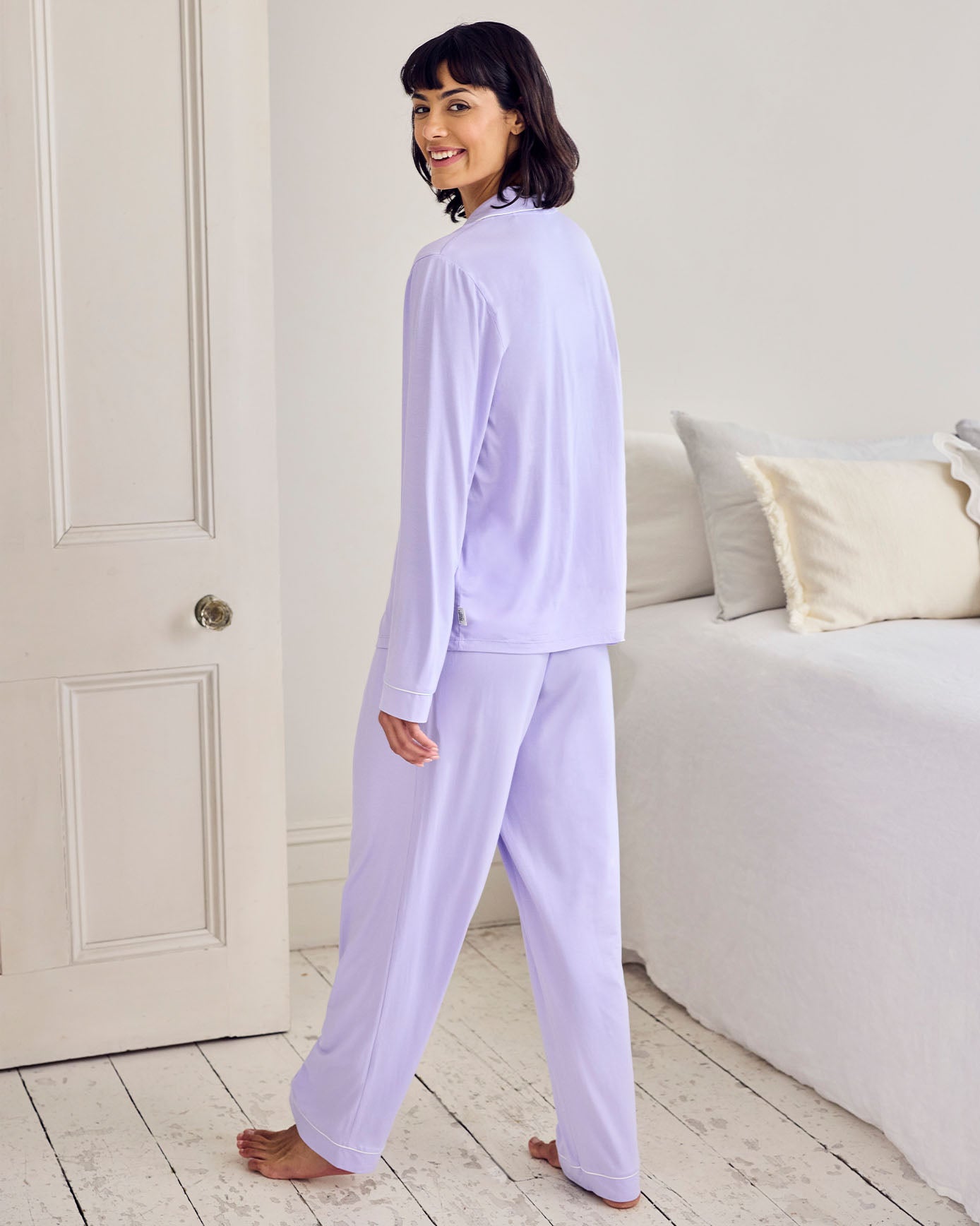 TENCEL™ Modal Long Button Up Pyjama Set - Lavender
