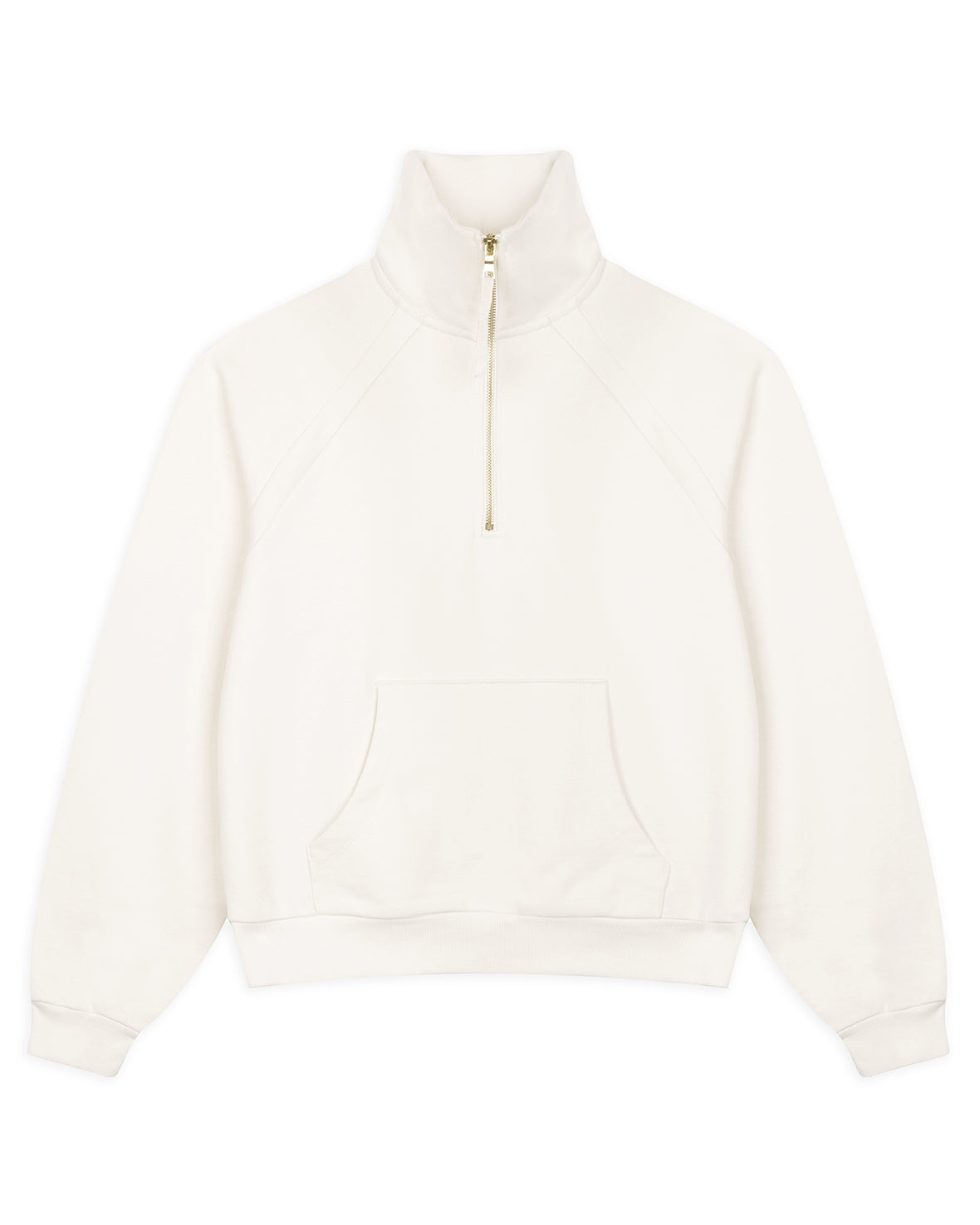 Organic Cotton Half-Zip Sweatshirt - Cream