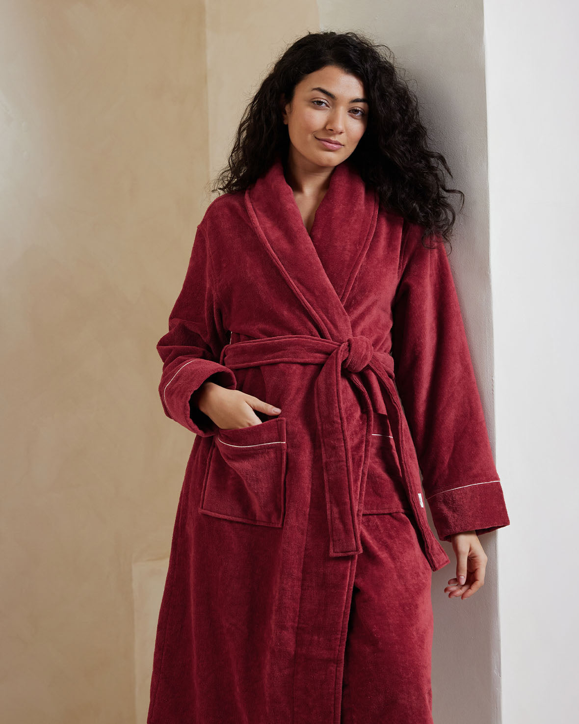 red cotton dressing gown Lightweight Men's Tosca Red Robe