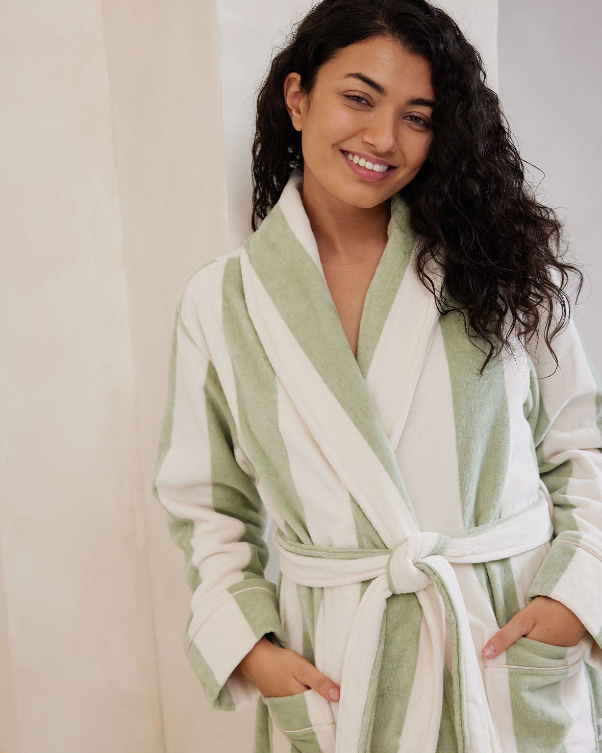 Chelsea Peers Cotton Towelling Stripe Dressing Gown Chelsea Peers Cotton Towelling Stripe Dressing Gown