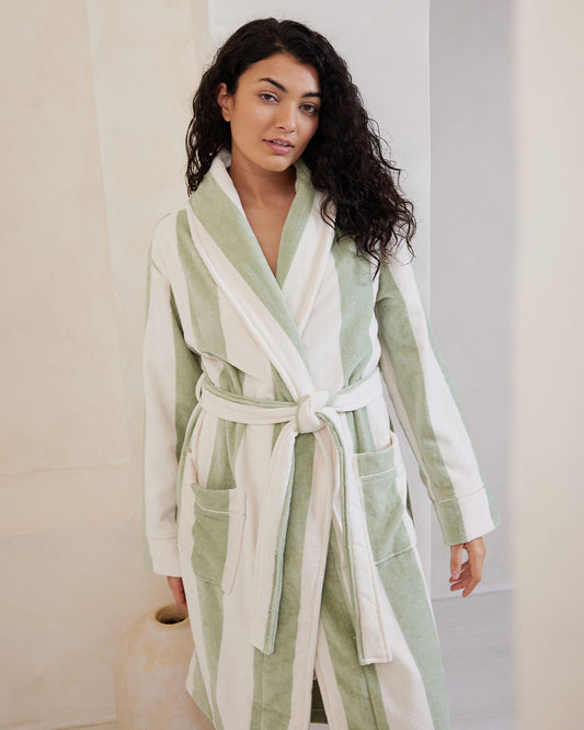 Chelsea Peers Cotton Towelling Stripe Dressing Gown Chelsea Peers Cotton Towelling Stripe Dressing Gown