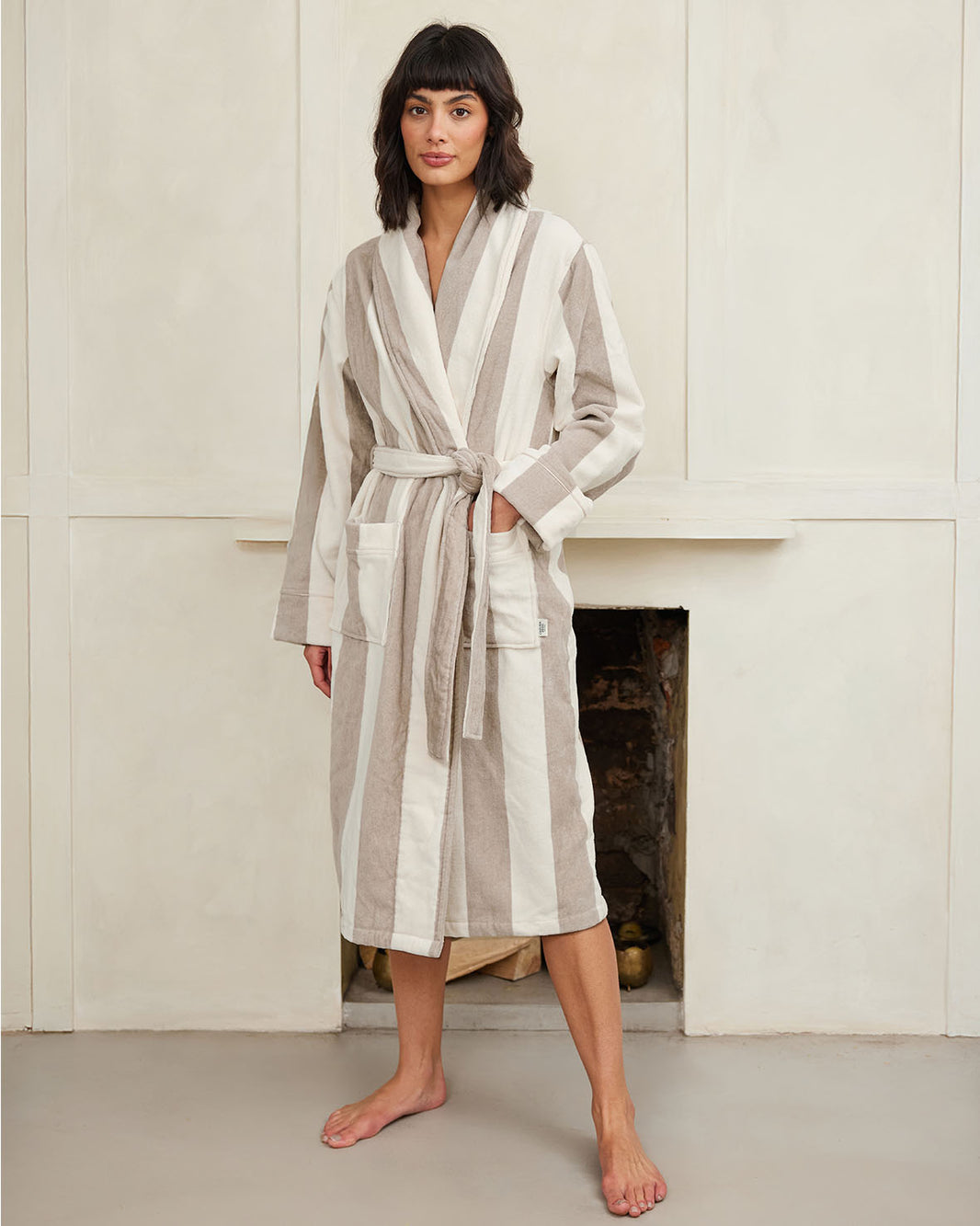 Cotton Towelling Dressing Gown - Navy â Chelsea Peers