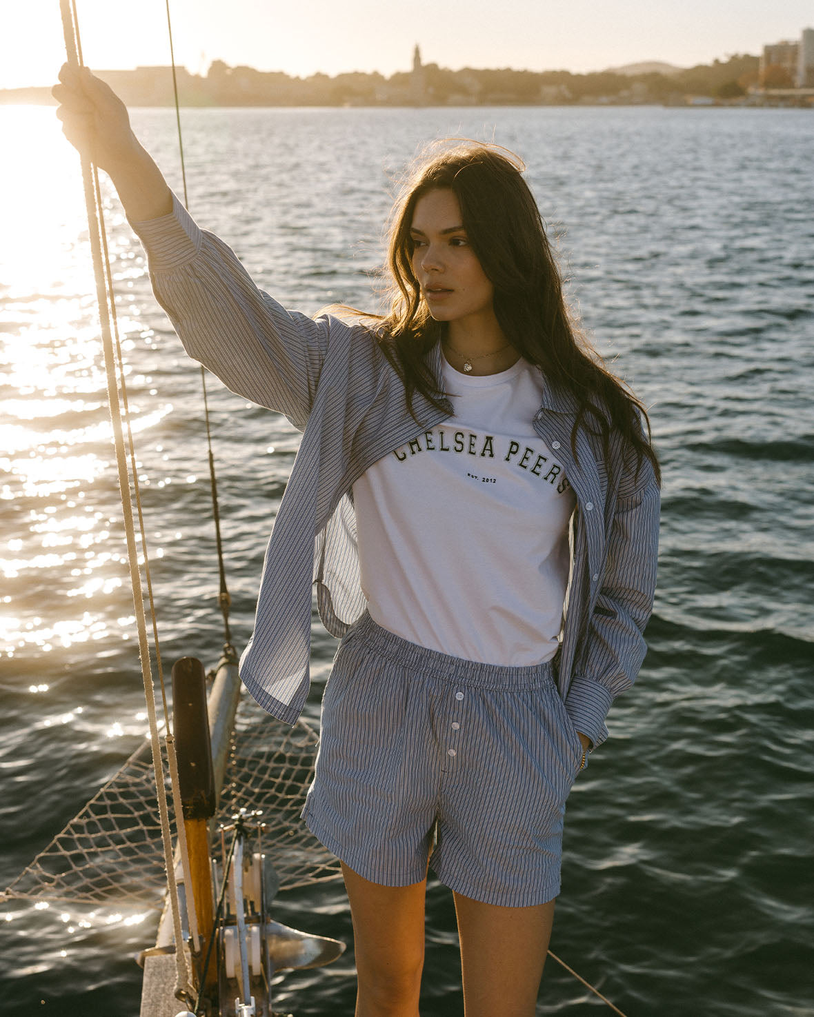 Cotton Poplin Stripe Shorts