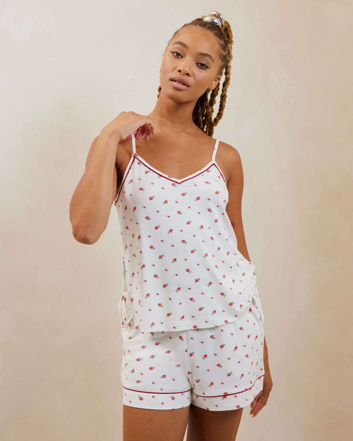 Rose Ditsy Print Cami Short Pyjama Set