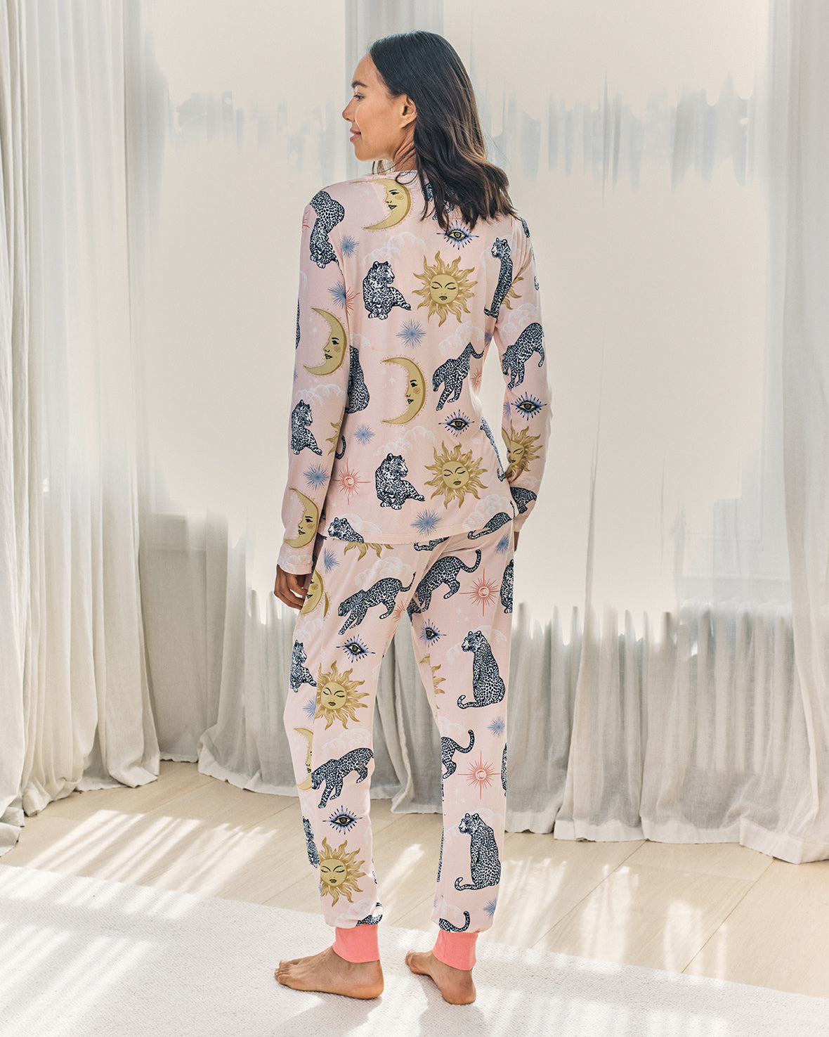 Maternity Celestial Leopard Print Long Pyjama Set