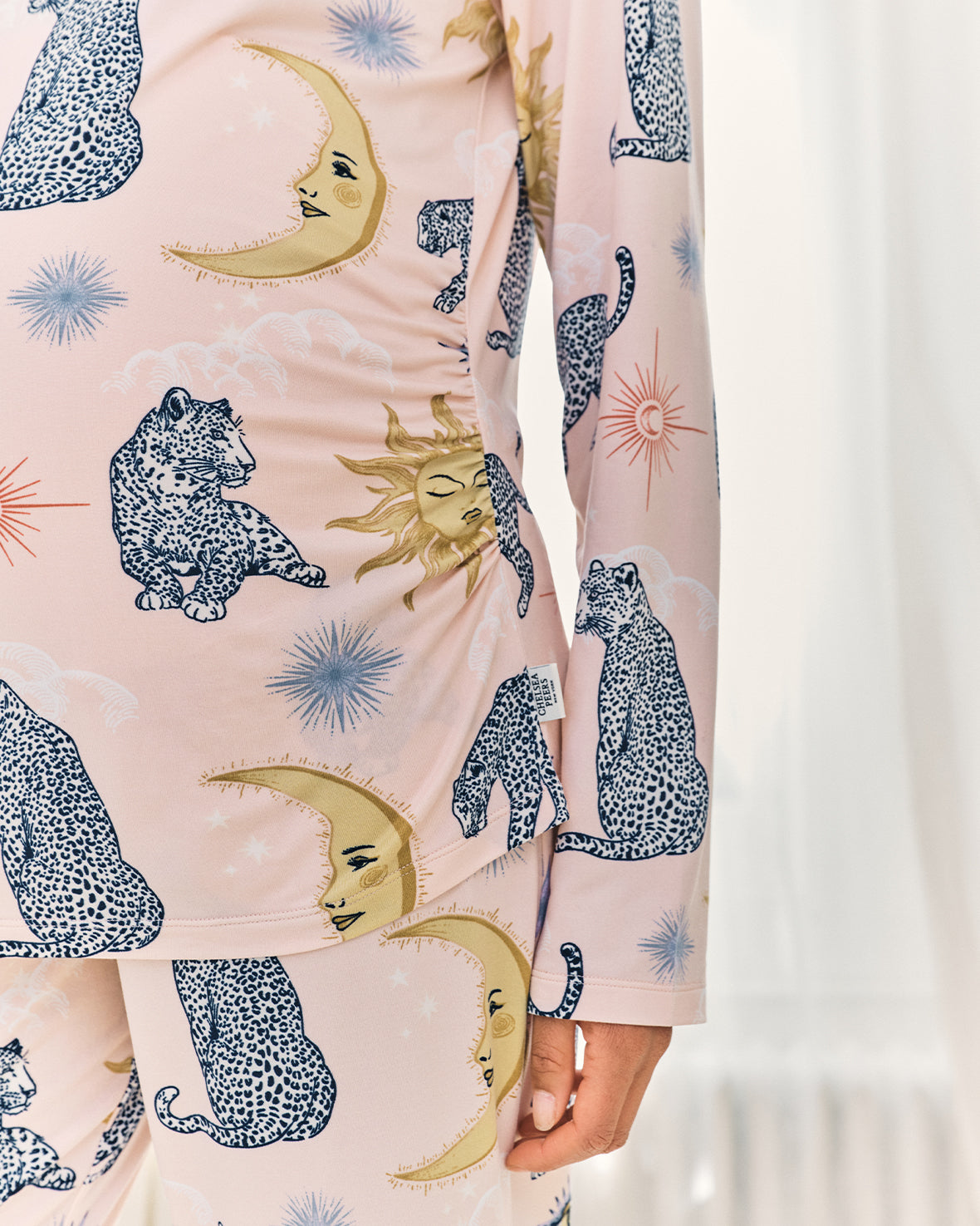 Maternity Celestial Leopard Print Long Pyjama Set