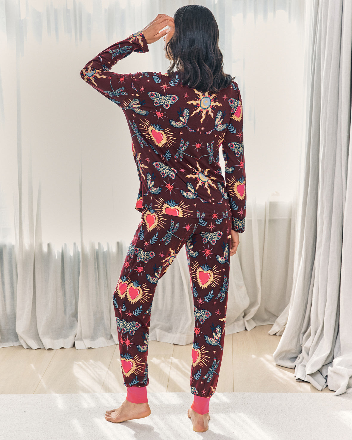 Maternity Enchanted Glade Print Long Pyjama Set