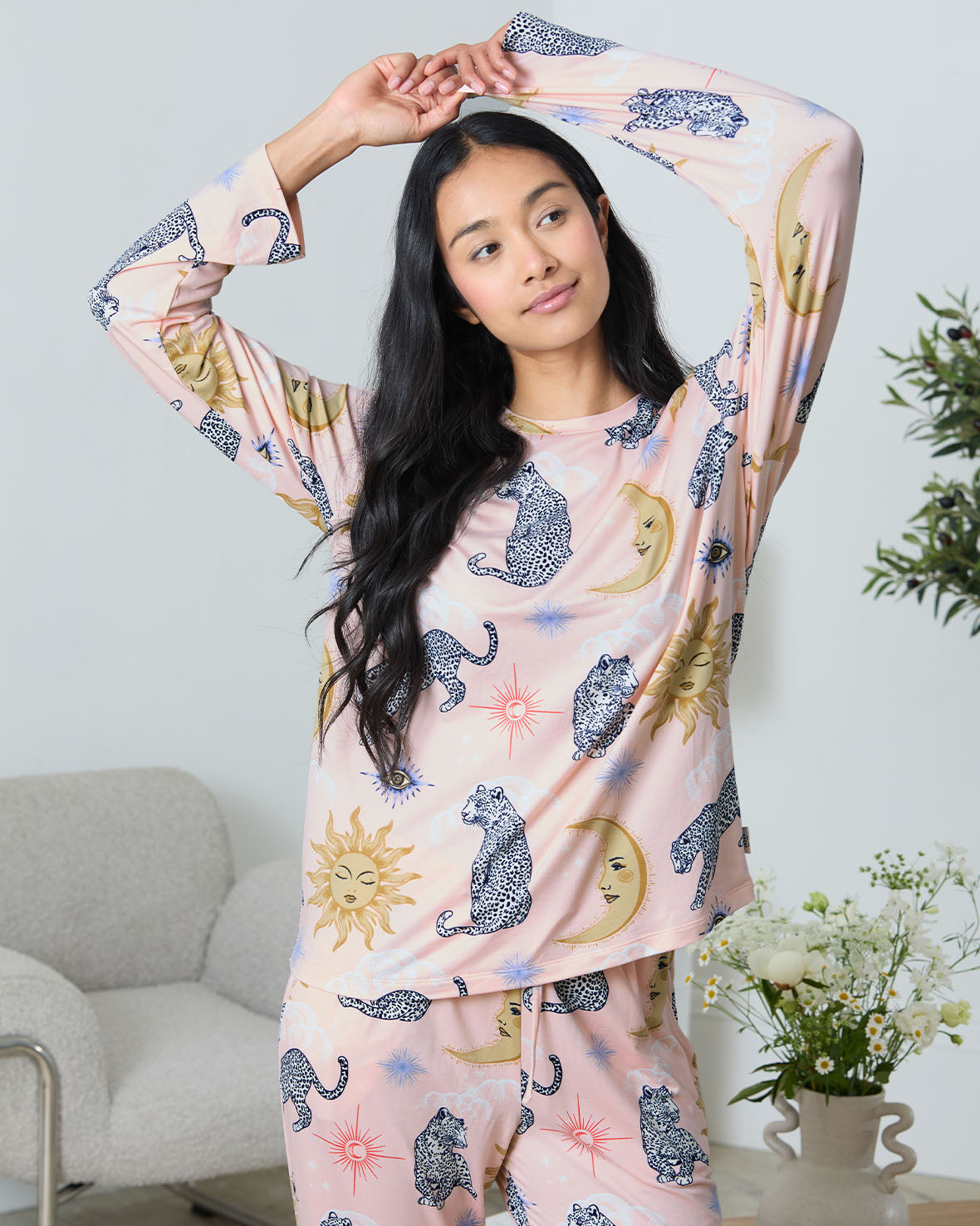 Celestial Leopard Print Long Pyjama Set