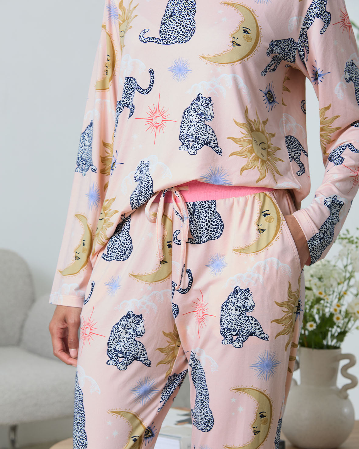 Celestial Leopard Print Long Pyjama Set