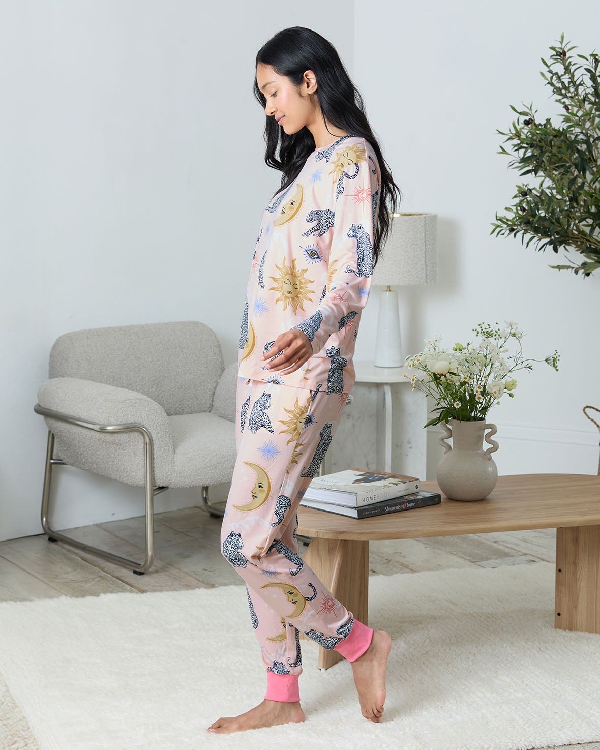 Celestial Leopard Print Long Pyjama Set