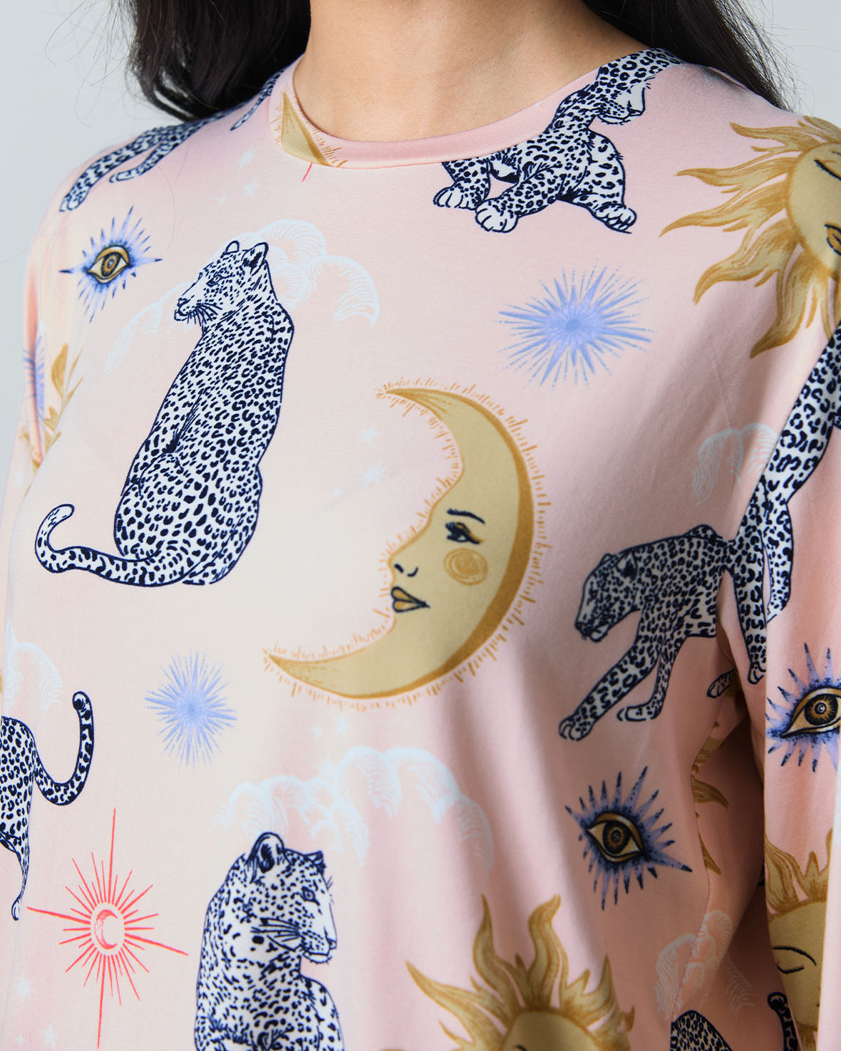 Celestial Leopard Print Long Pyjama Set