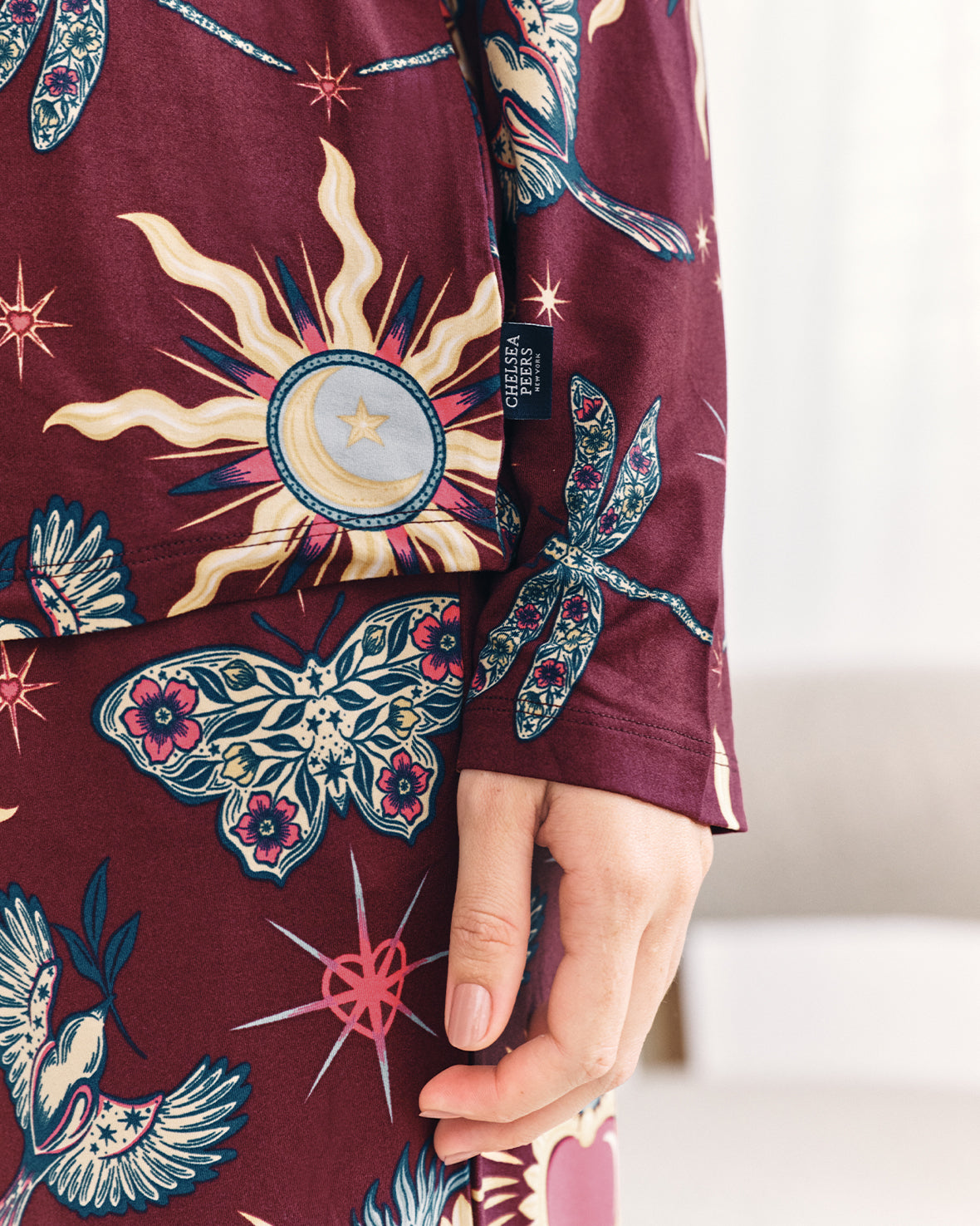 Enchanted Glade Print Crew Neck Long Pyjama Set