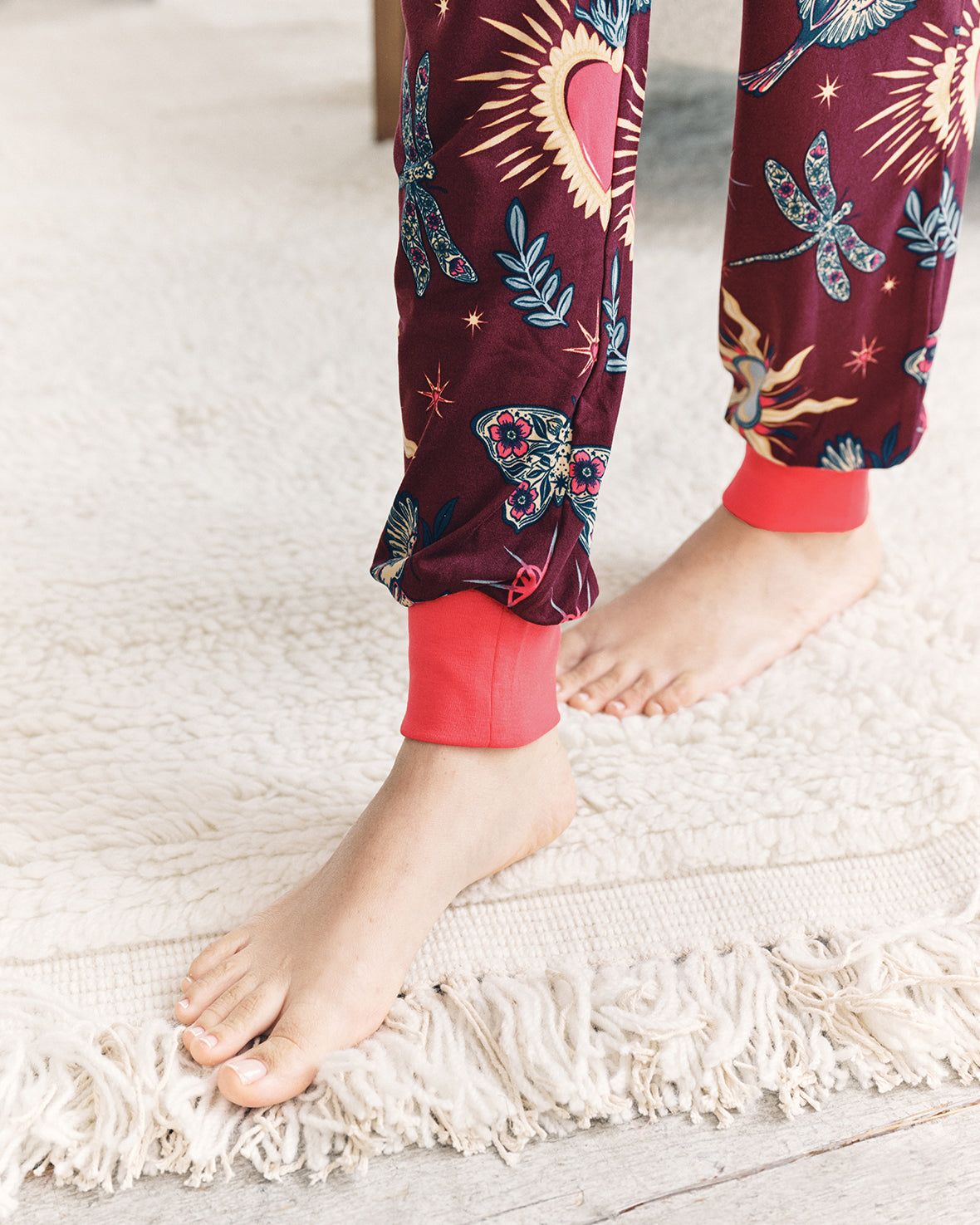 Enchanted Glade Print Crew Neck Long Pyjama Set