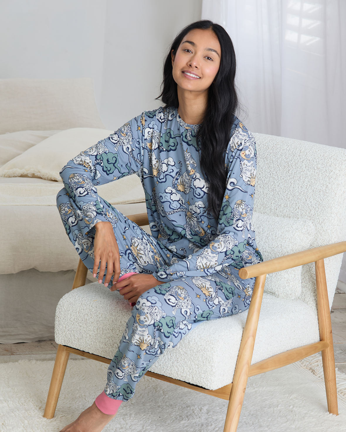 Dream Leopard Print Long Pyjama Set