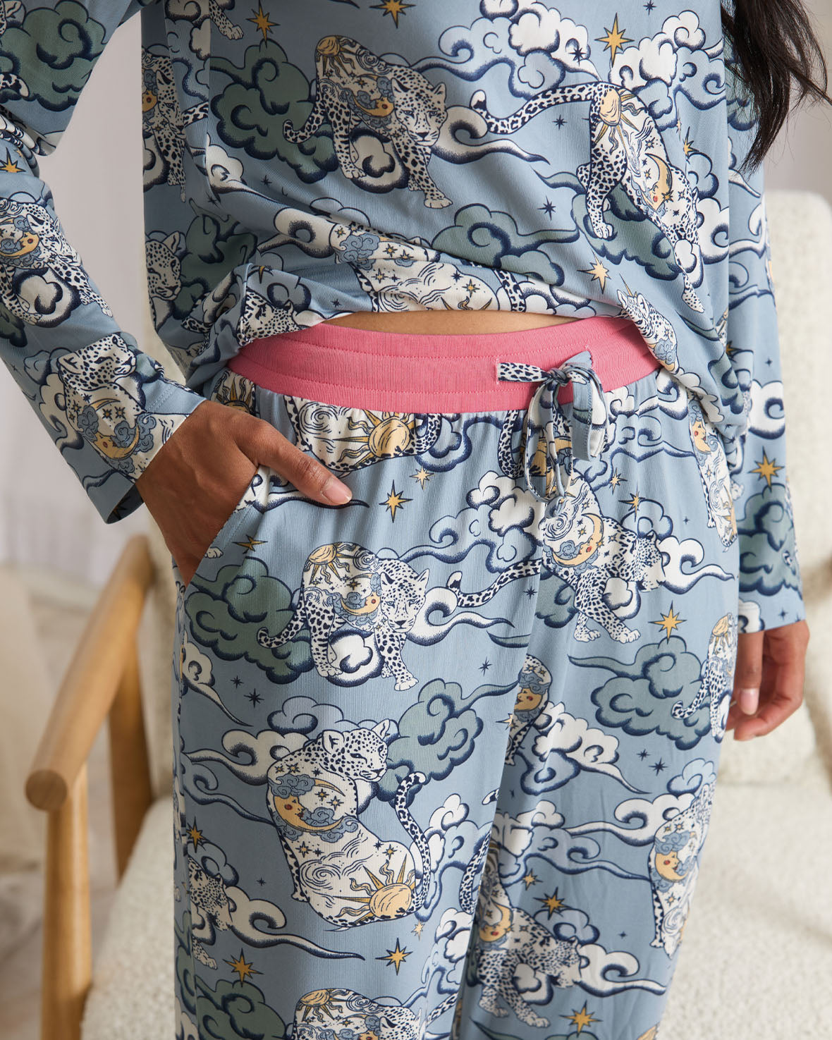 Dream Leopard Print Long Pyjama Set