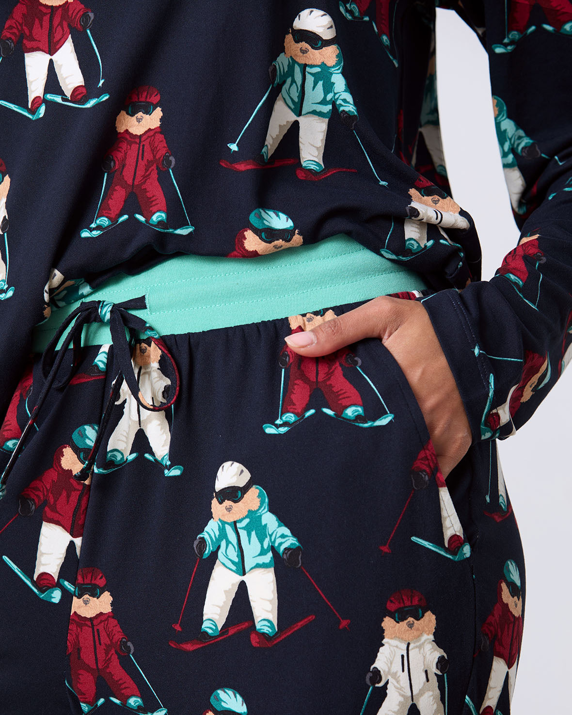 Skiing Chip the Cockapoo Dog Print Long Pyjama Set