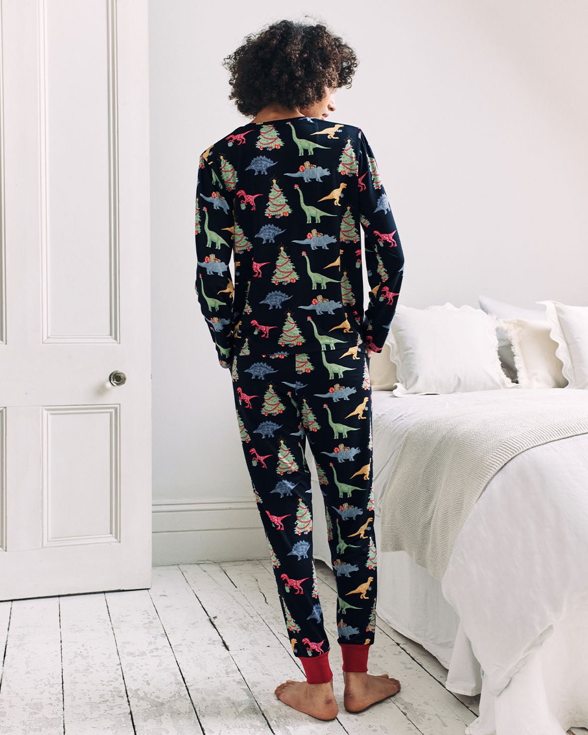 Christmas Dinosaur Print Long Pyjama Set