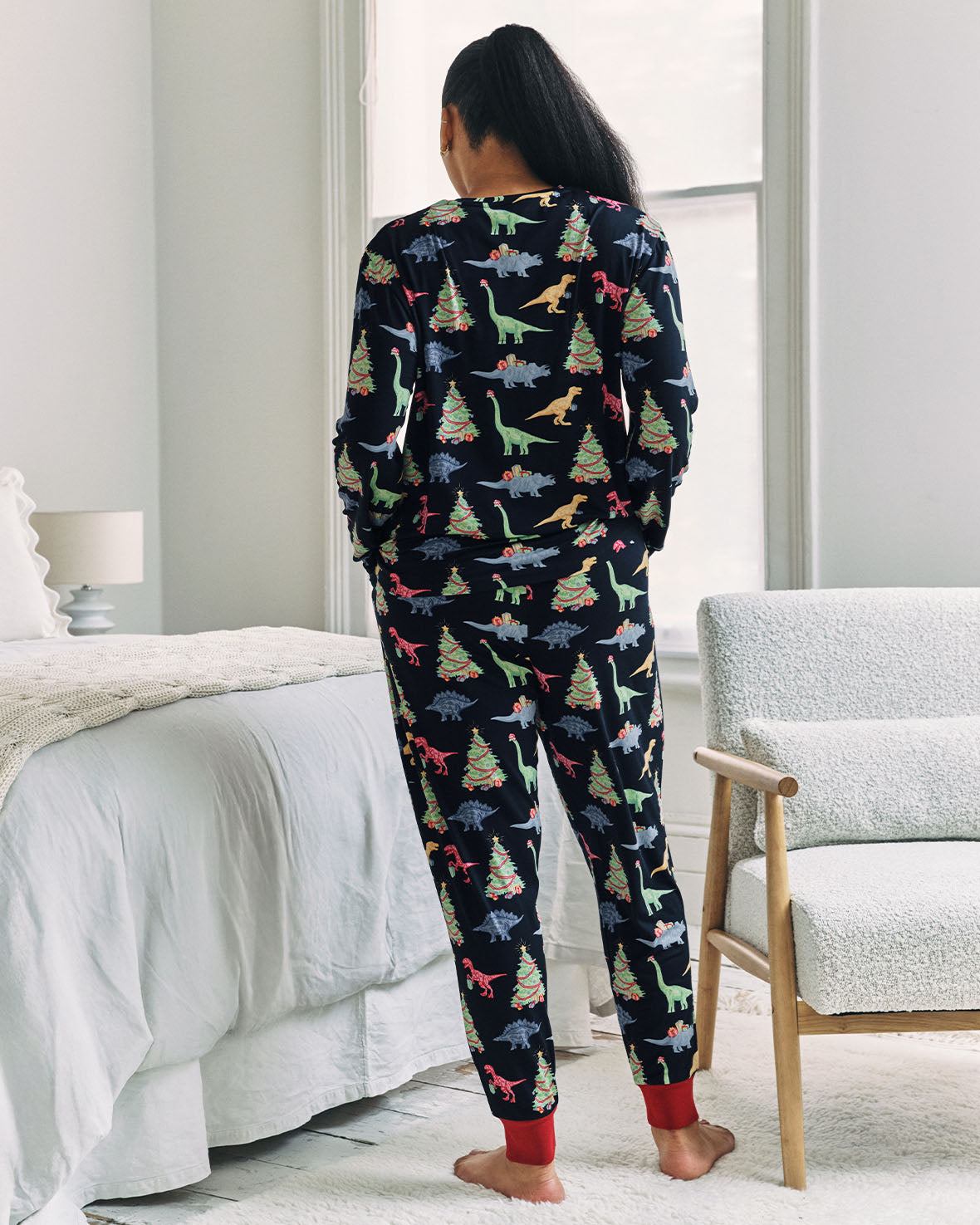 Christmas Dinosaur Print Long Pyjama Set