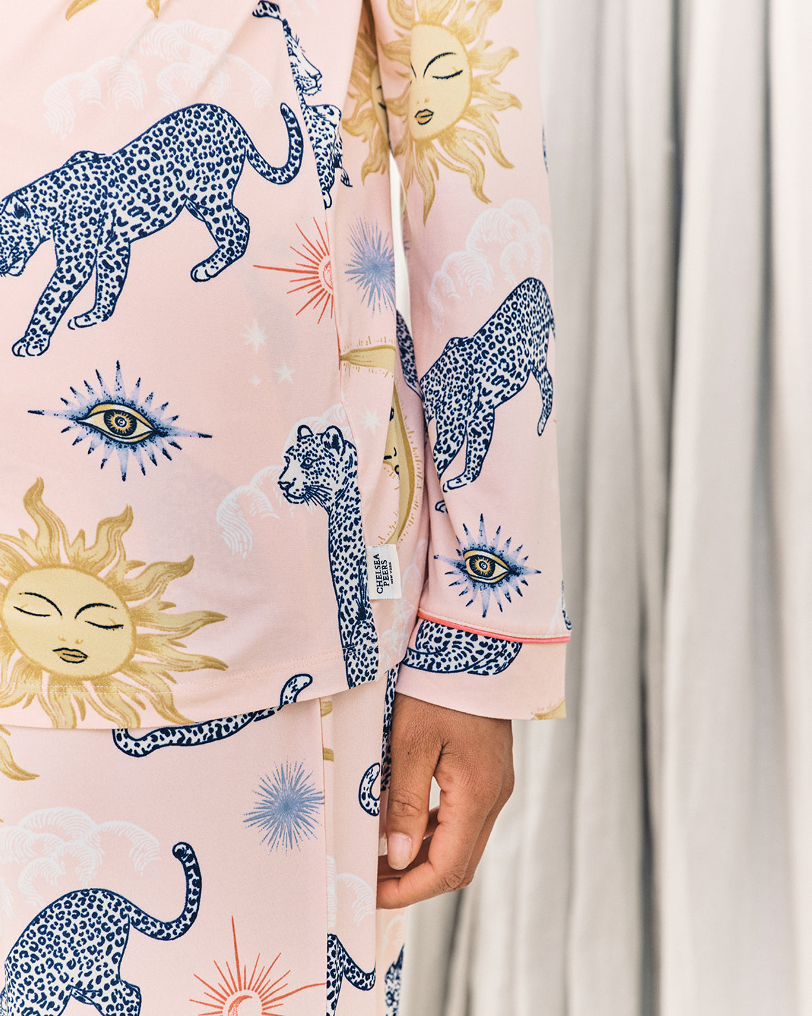 Maternity Celestial Leopard Print Button Up Long Pyjama Set