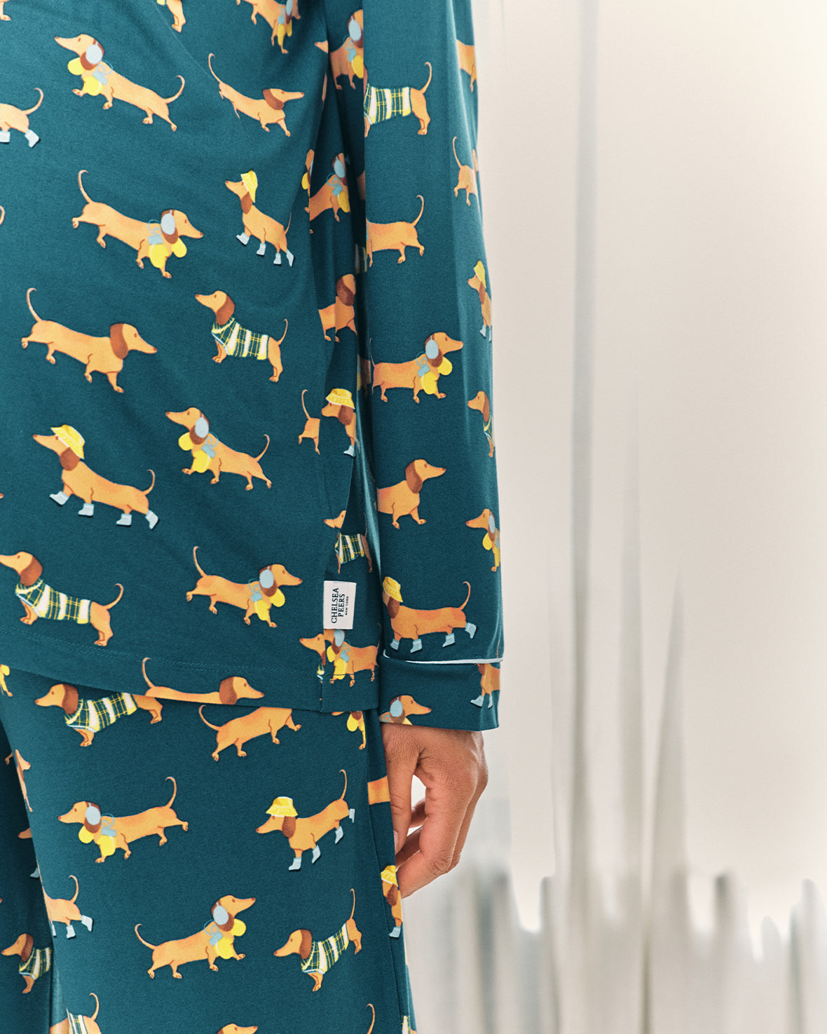 Maternity Sausage Dog Stroll Print Long Pyjama Set