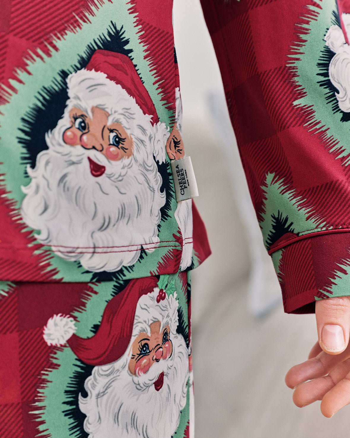 Maternity Christmas Jolly Santa Print Long Pyjama Set