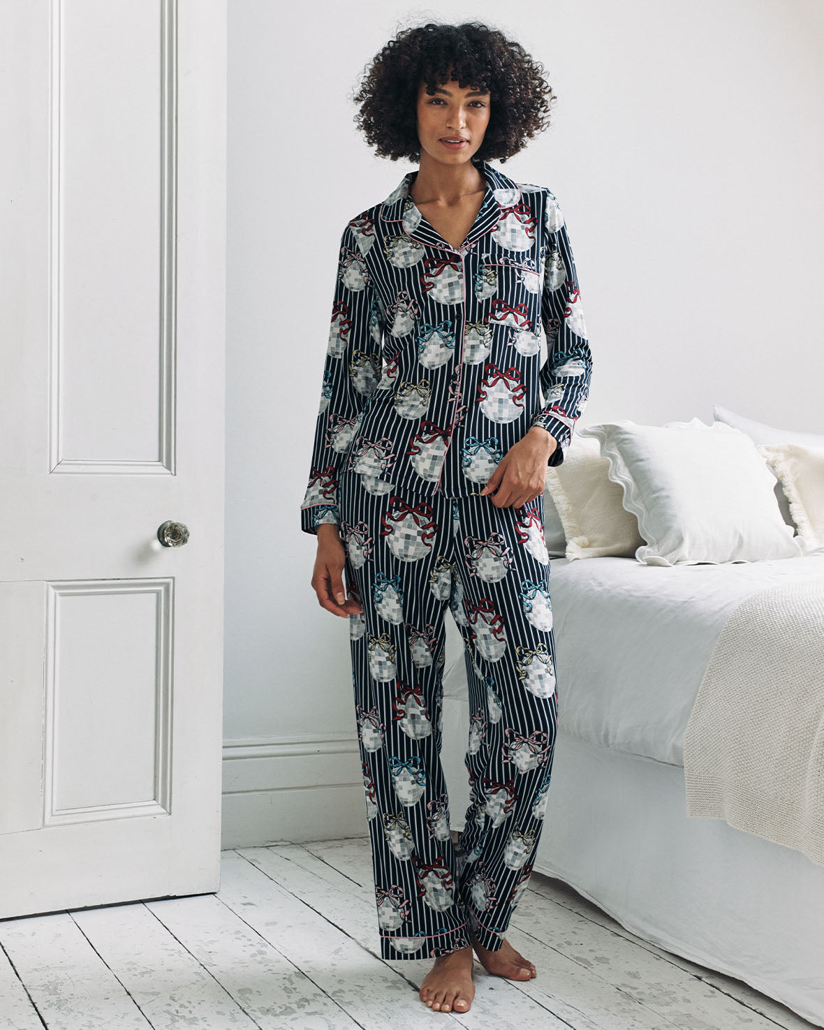 Disco Ball Print Long Pyjama Set