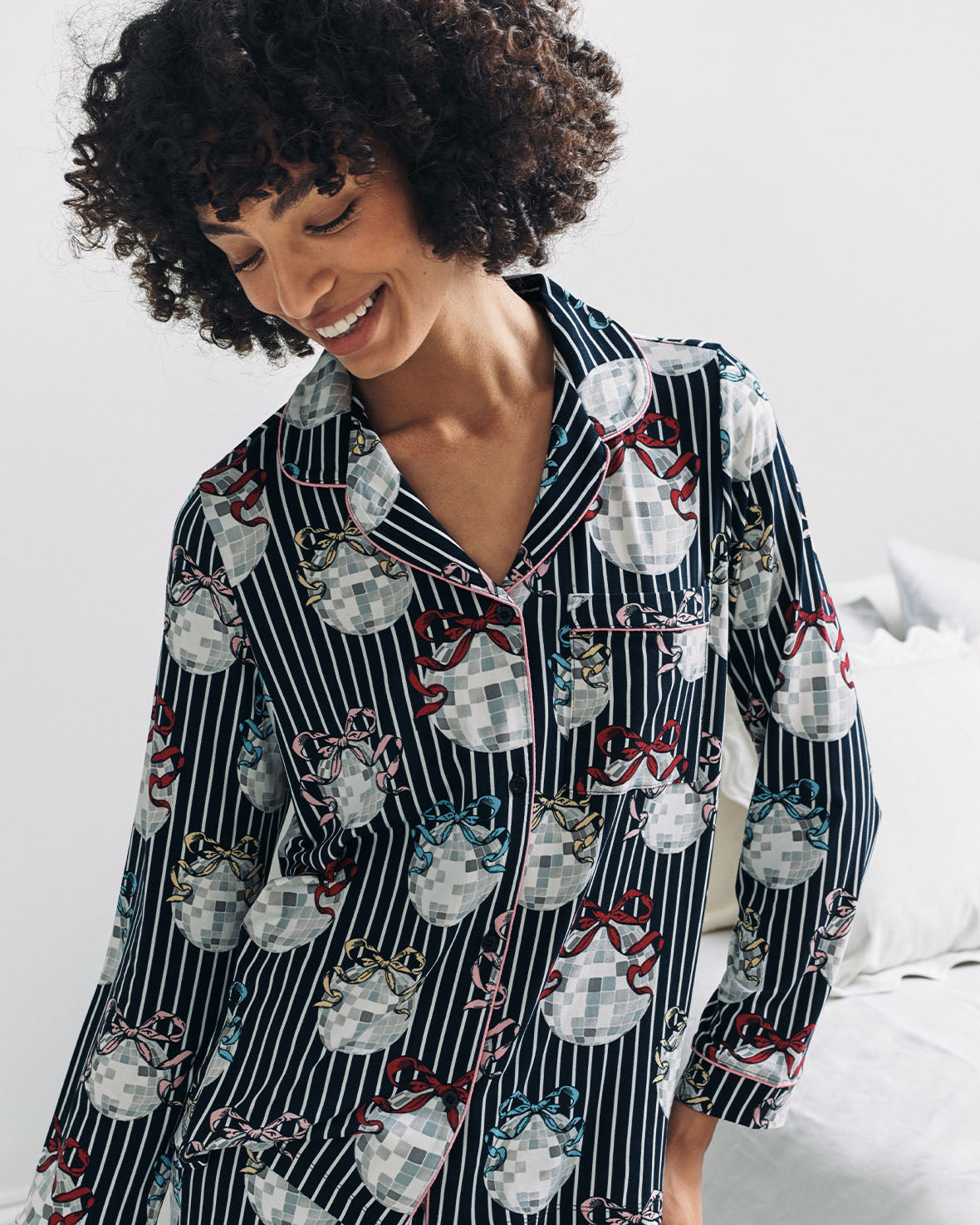 Disco Ball Print Long Pyjama Set