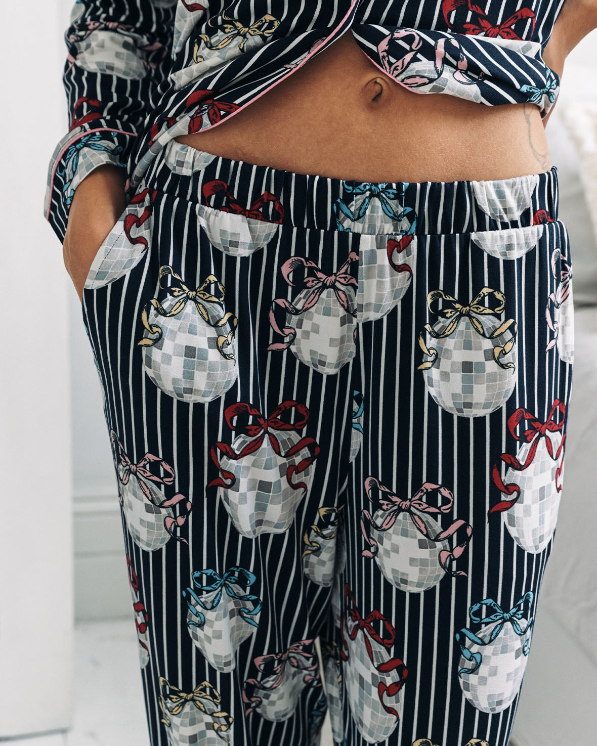 Disco Ball Print Long Pyjama Set