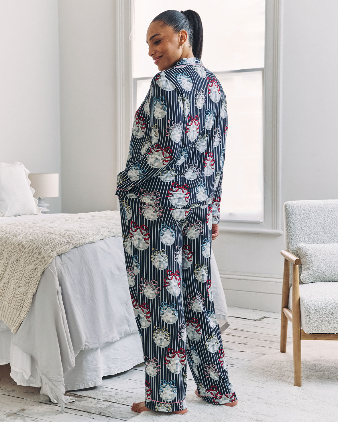 Disco Ball Print Long Pyjama Set