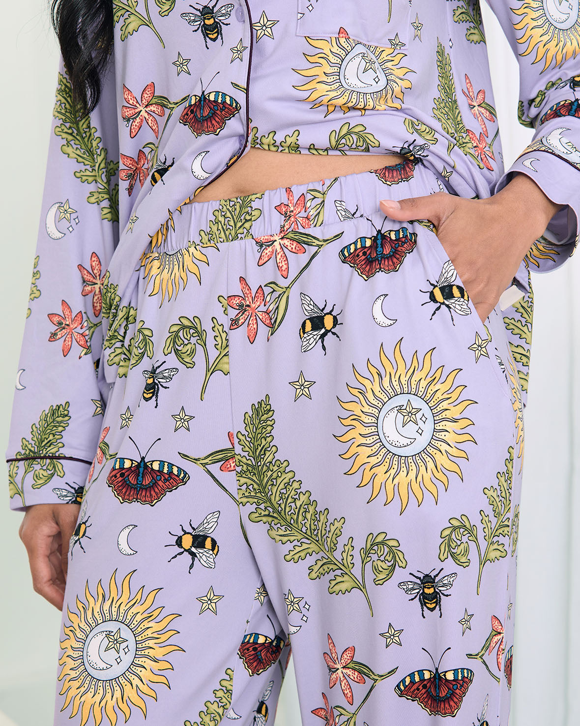 Moonlit Forest Print Long Pyjama Set