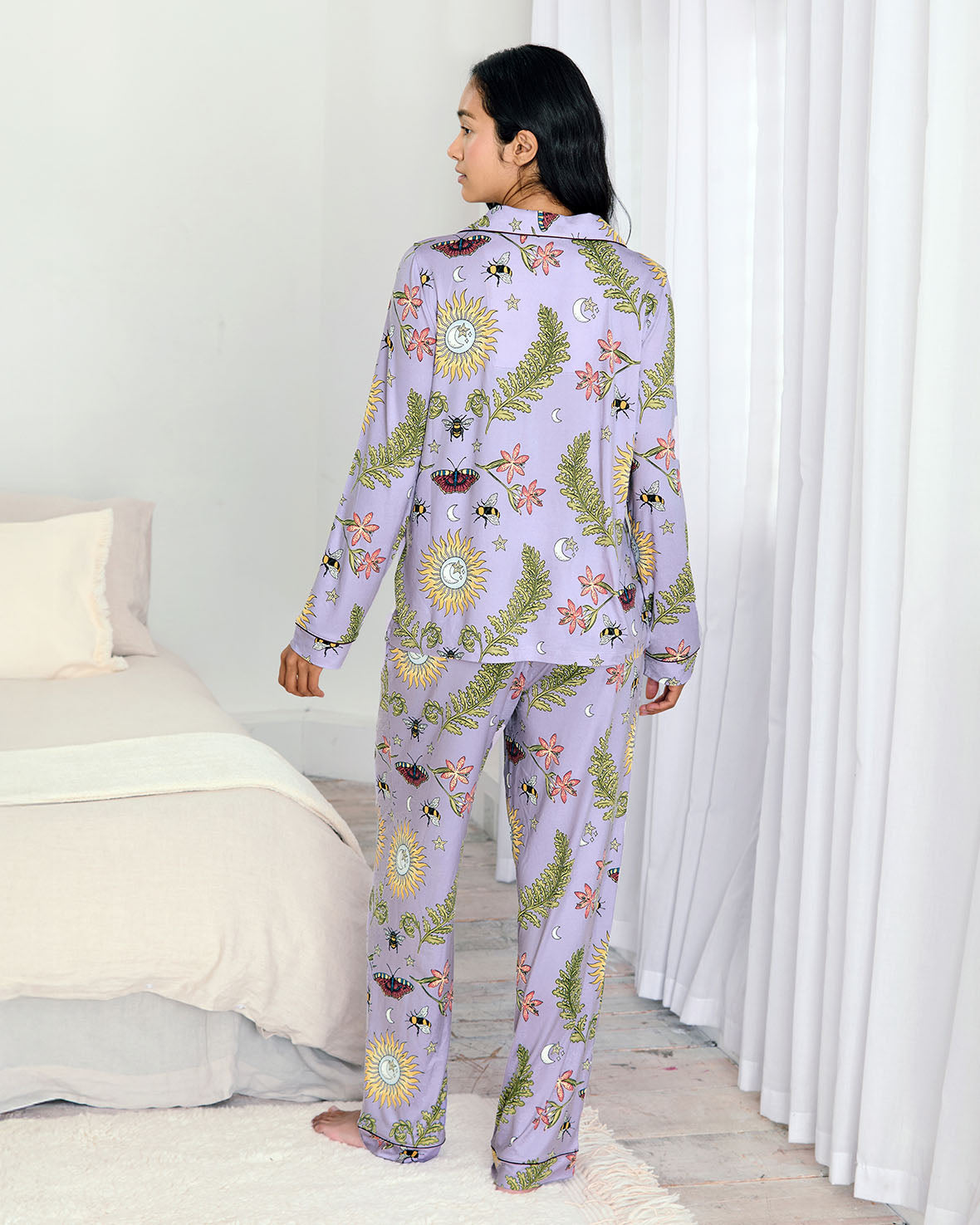 Moonlit Forest Print Long Pyjama Set
