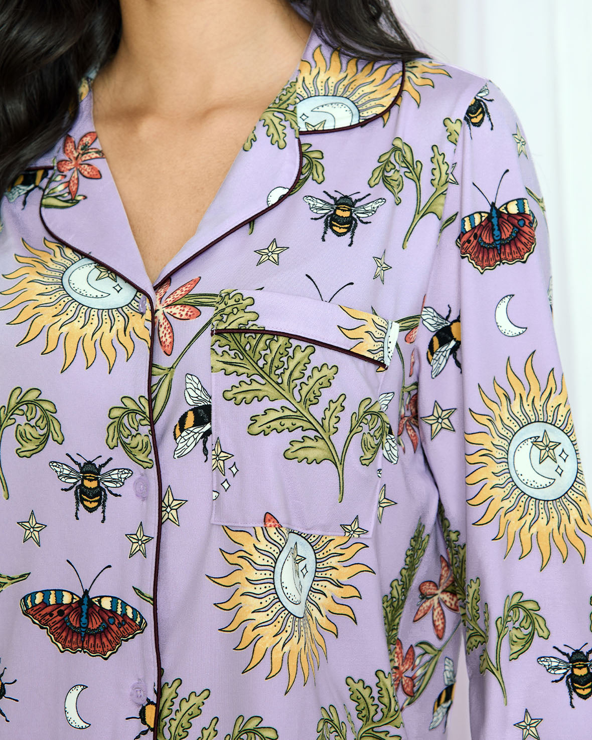 Moonlit Forest Print Long Pyjama Set