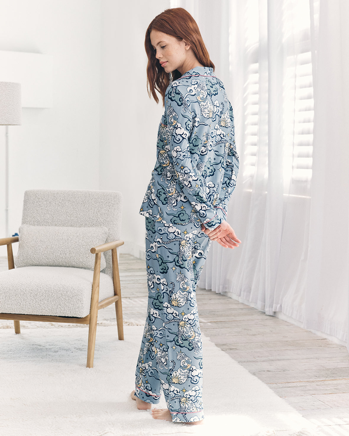 Dream Leopard Print Button Up Long Pyjama Set