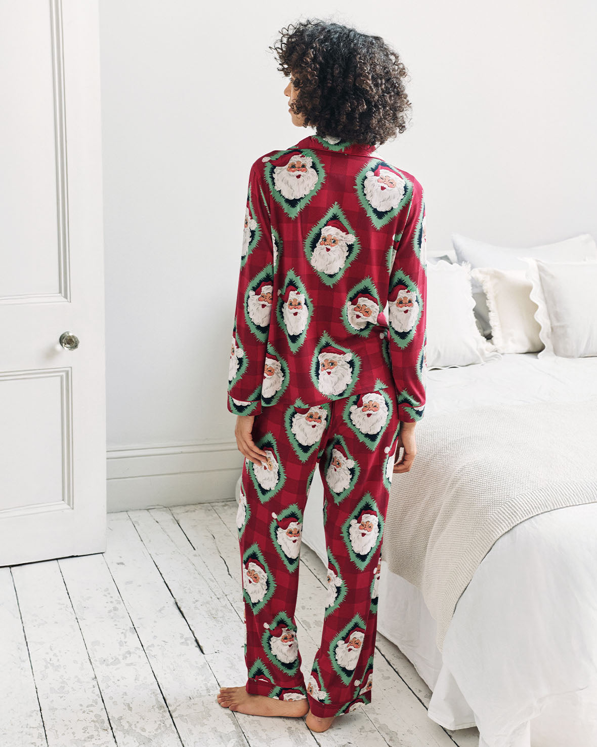 Christmas Jolly Santa Print Long Pyjama Set