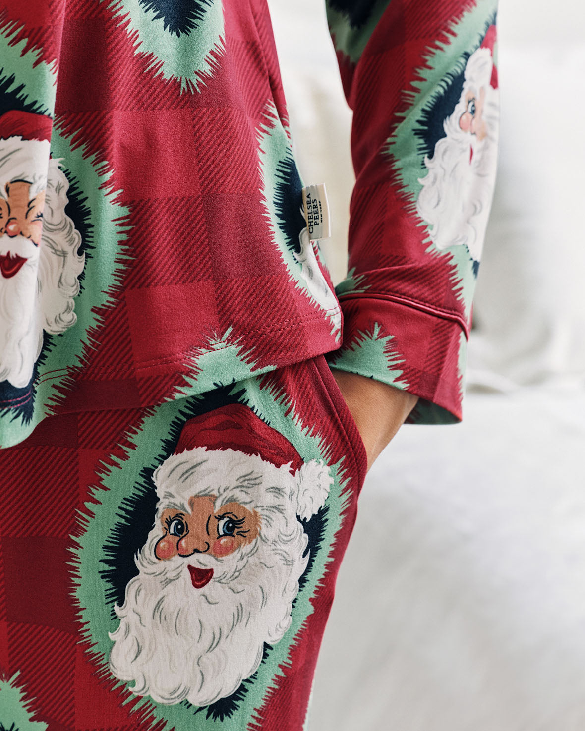 Christmas Jolly Santa Print Long Pyjama Set