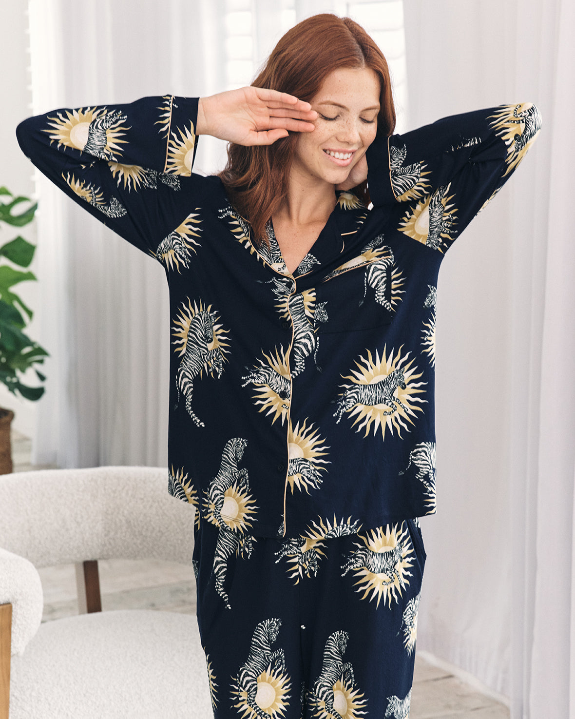 Sunburst Zebra Print Long Pyjama Set