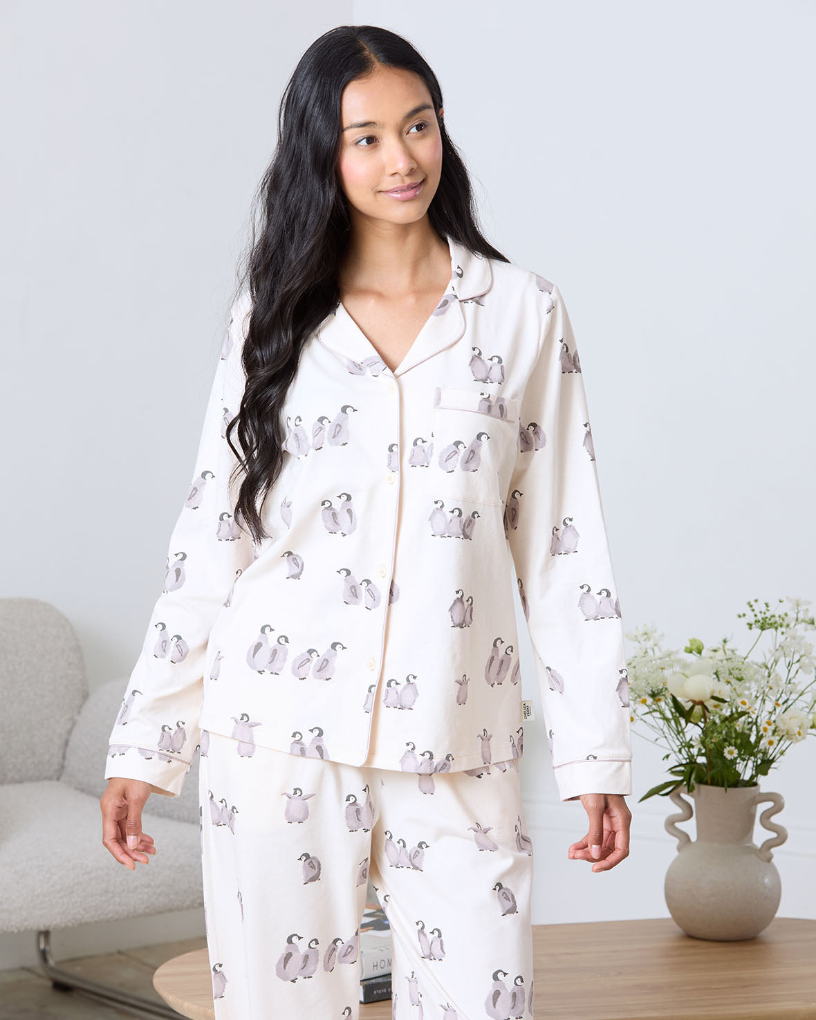 Organic Cotton Penguin Print Long Pyjama Set