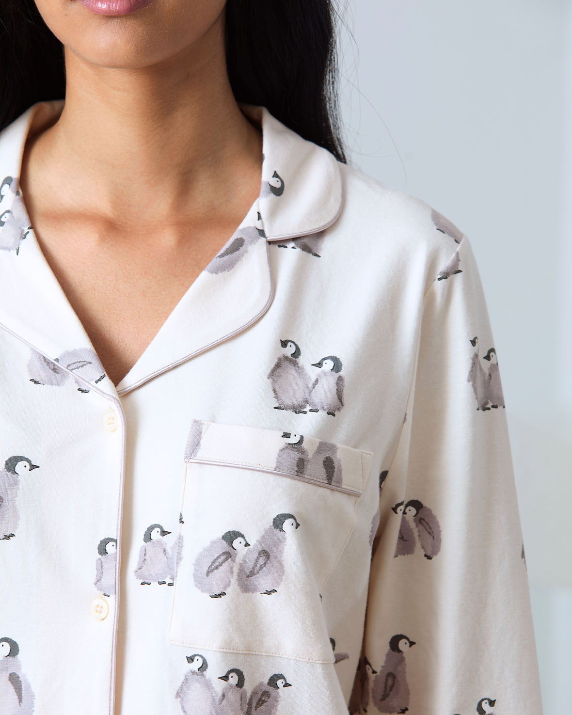 Organic Cotton Penguin Print Long Pyjama Set