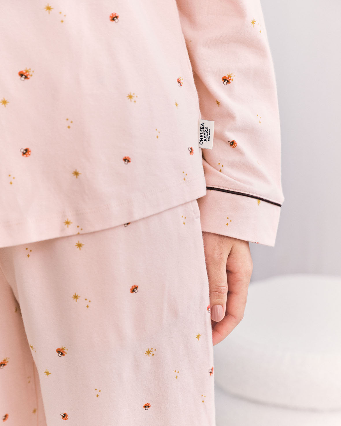 Organic Cotton Mini Mushroom Print Long Pyjama Set