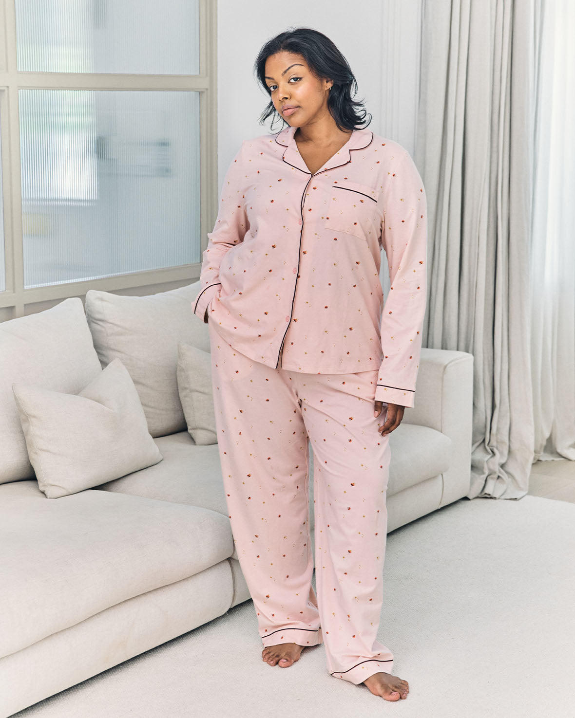 Organic Cotton Mini Mushroom Print Long Pyjama Set