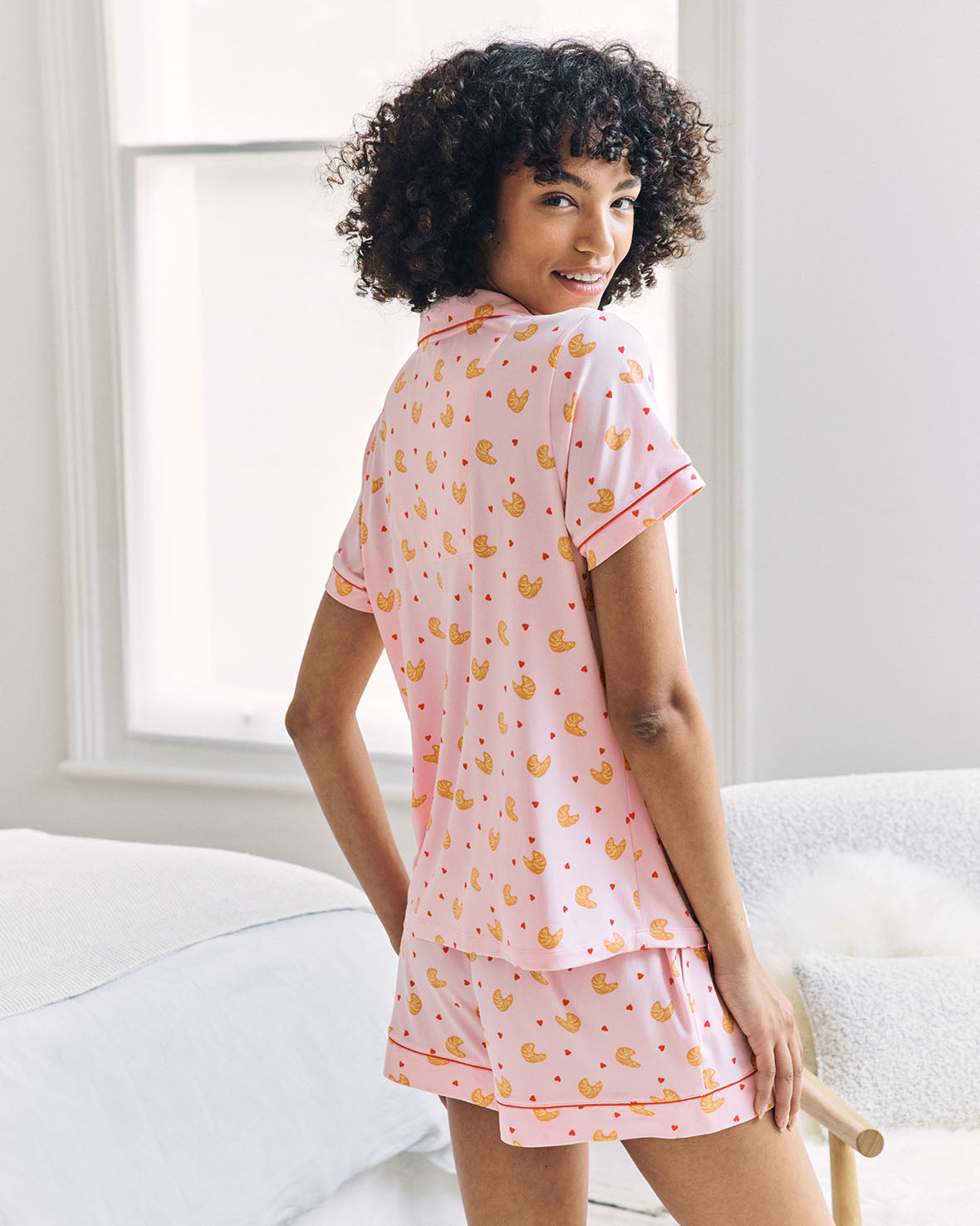 Croissant Print Short Pyjama Set