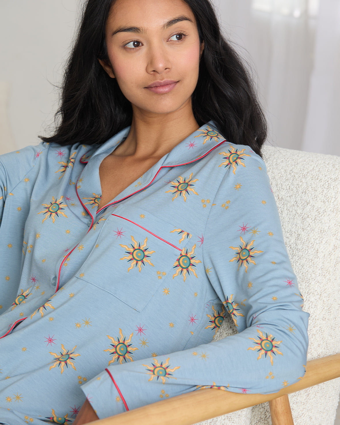 Tencelª Modal Twinkling Sky Button Up Long Pyjama Set