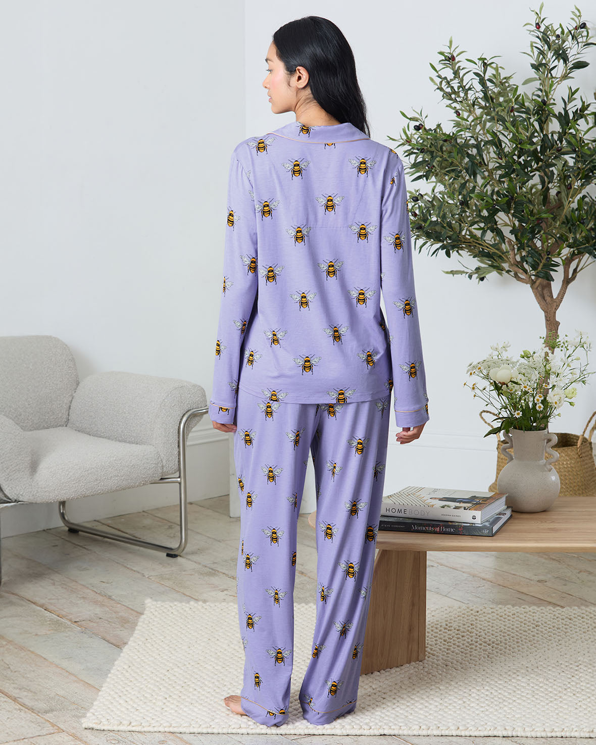 TENCELª Modal Bee Print Long Pyjama Set - Lilac