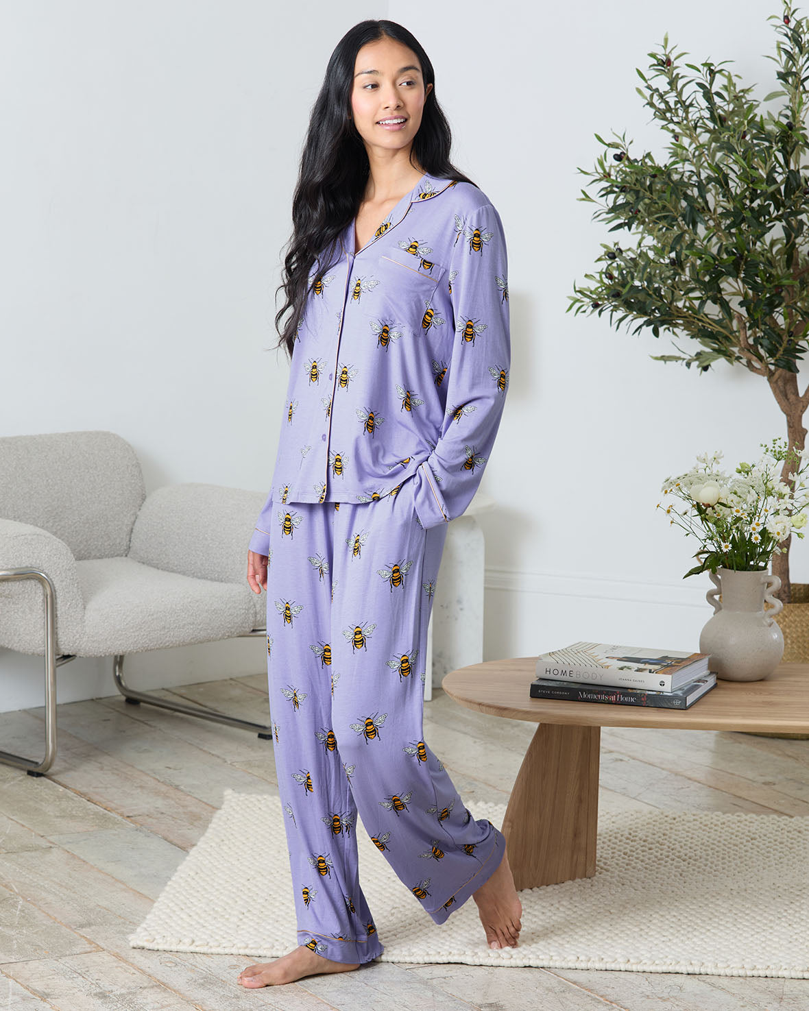 TENCELª Modal Bee Print Long Pyjama Set - Lilac