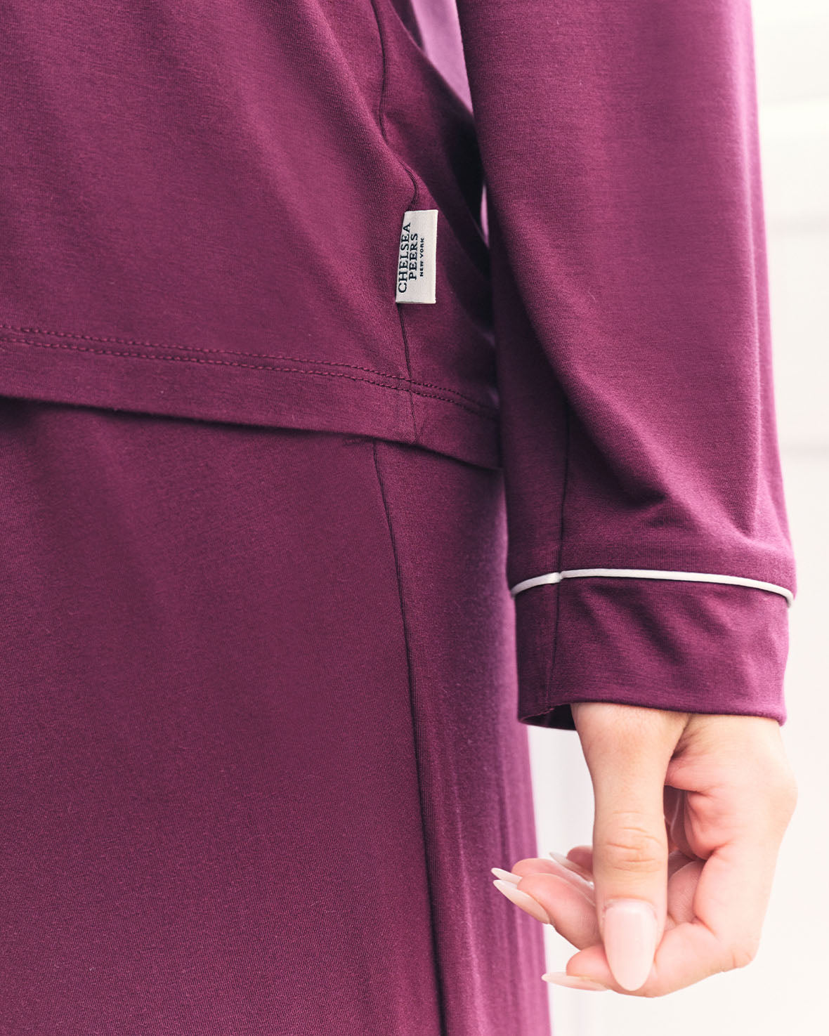 TENCEL™ Modal Long Button Up Pyjama Set - Burgundy