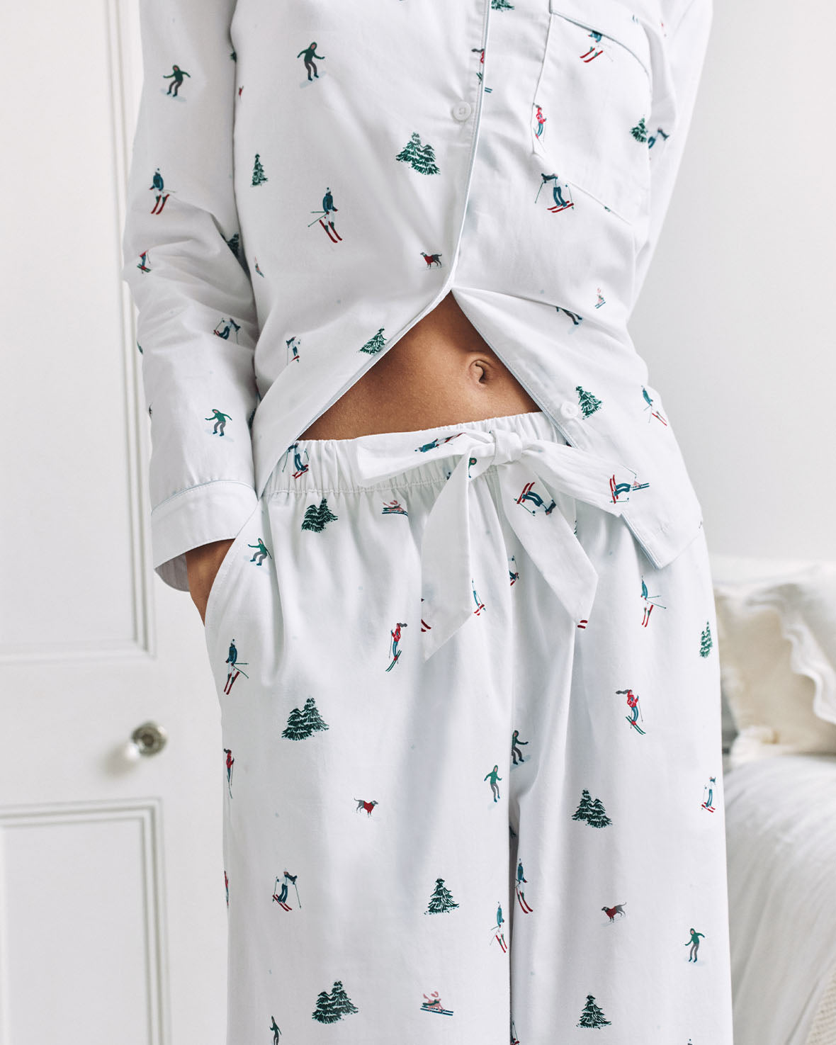 Organic Cotton Ski Vacation Print Long Pyjama Set