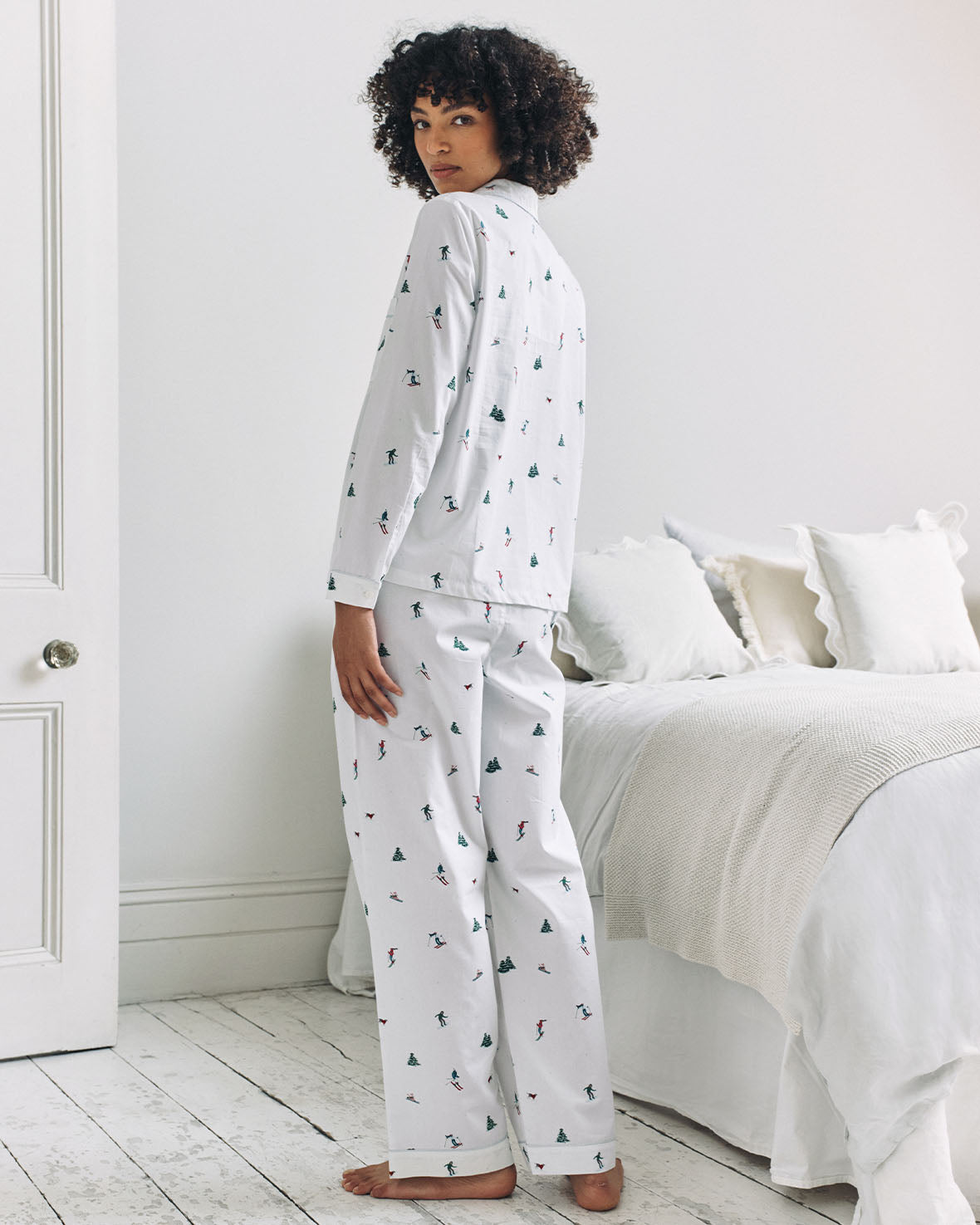 Organic Cotton Ski Vacation Print Long Pyjama Set