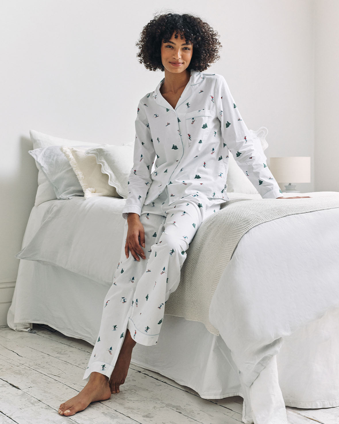 Organic Cotton Ski Vacation Print Long Pyjama Set