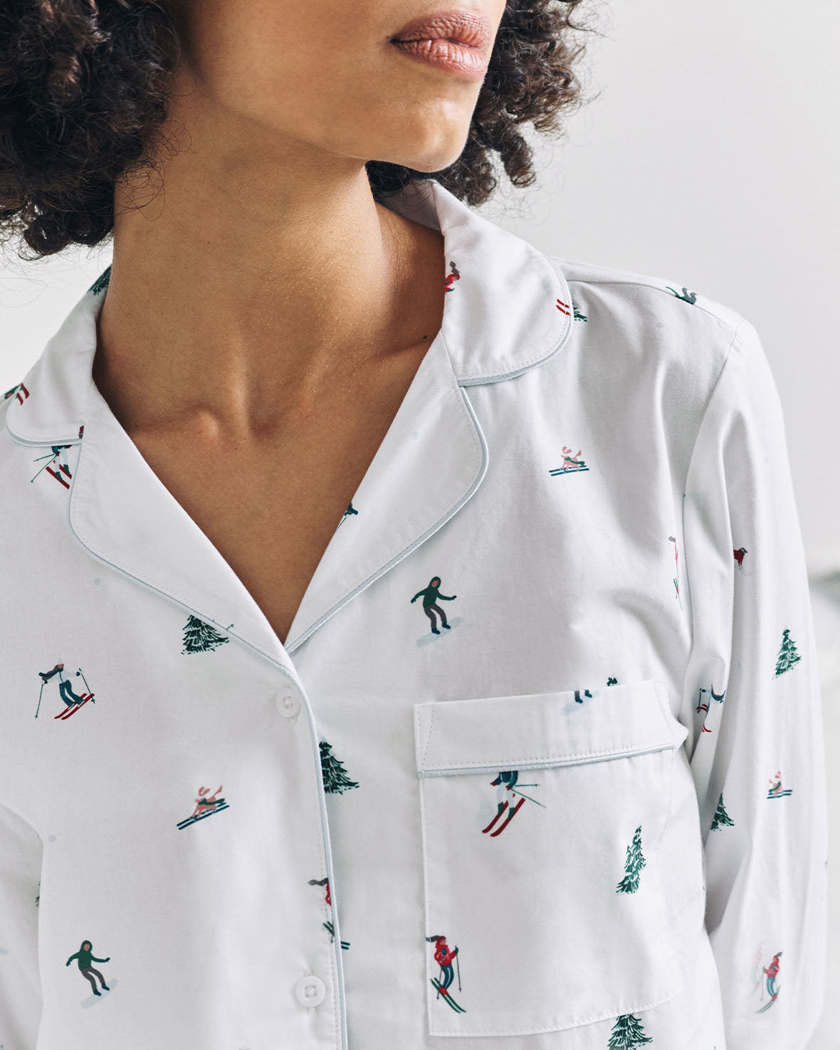 Organic Cotton Ski Vacation Print Long Pyjama Set